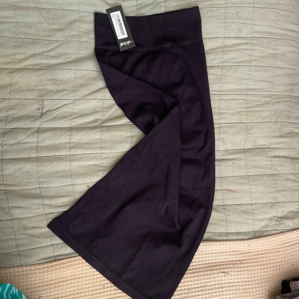 Nasty Gal seamless ribbed MIDI Black tube skirt size small NWT